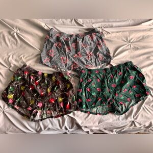 PINK Victoria's Secret Set of 3 Sleepwear Boxy Cotton Pajama Shorts Size Large